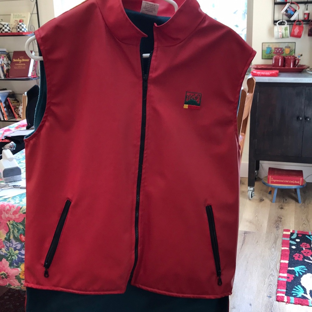 Rubber like material fleece lined Italian vest